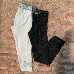 Boys athletic leggings. Under Armour & Champion.